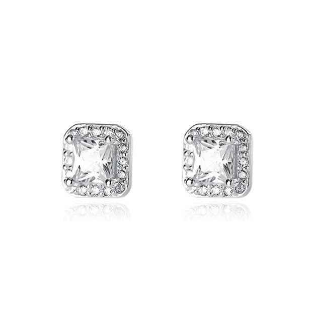 Women's Cube Light Luxury High-grade Square Diamond Earrings