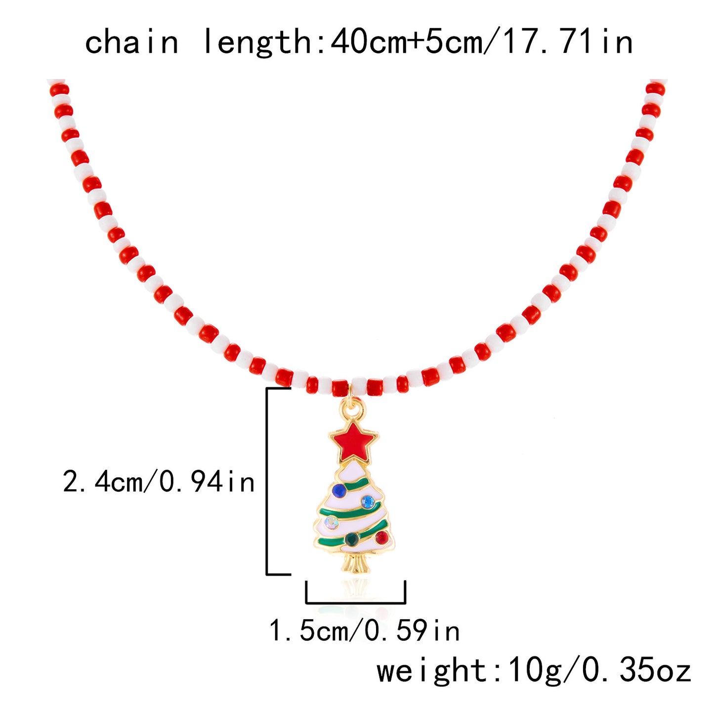 Women's Beaded Fashionable Christmas Tree Santa Claus Necklaces
