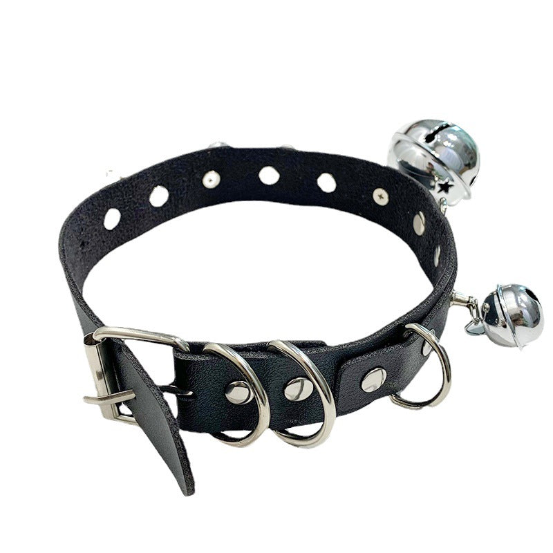 Sexy Punk Street Racket Nightclub Bell Chain Neck Bandana Exaggerated Collar