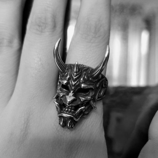 Distressed Ghost Mask Street Boys Punk Trendy Ring