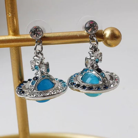 Queen Mother Gradient Colorful Crystals Ufo Rings