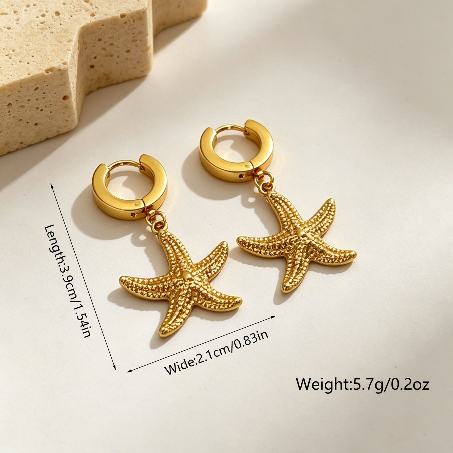 Women's Retro High-grade Stainless Steel Ocean Style Light Luxury Earrings