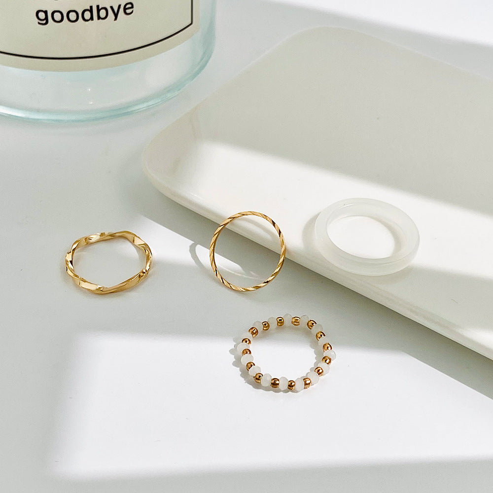 Sets Female Retro Style Design Sense Index Finger Personality Fashion Ring