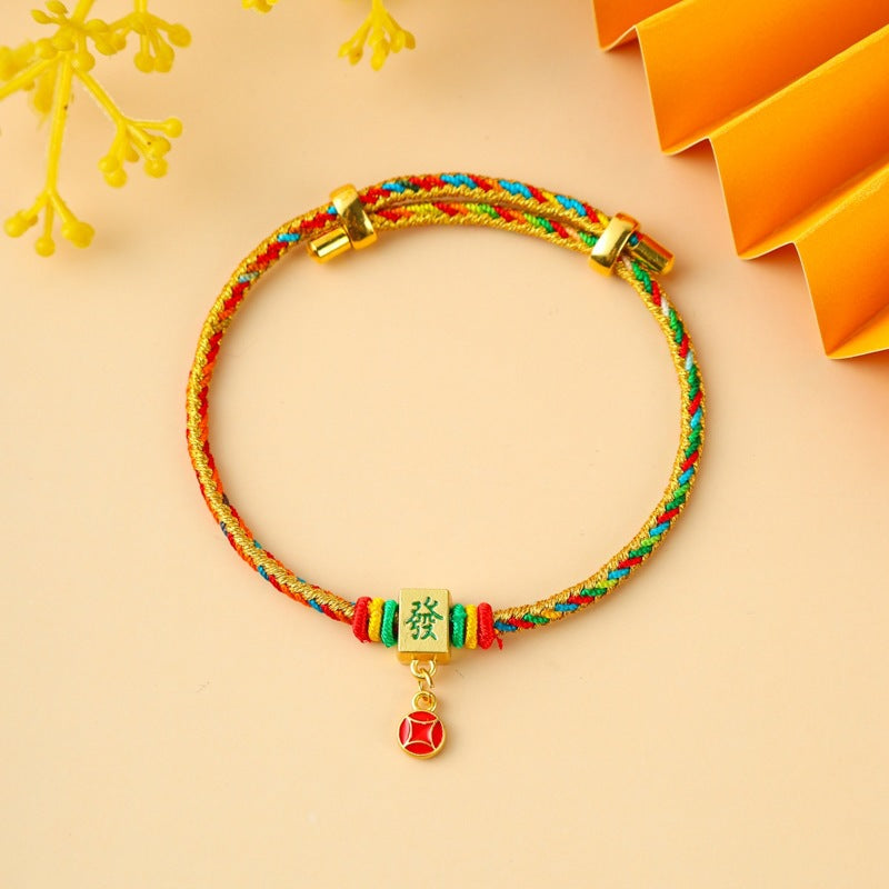 Children's Colorful Braided Rope Wrist String Safe Red Bracelet