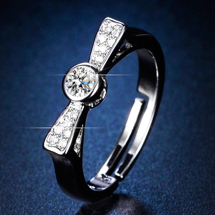 Streaming Imitation Moissanite Eight Hearts Arrows Female Karat Classic Rings