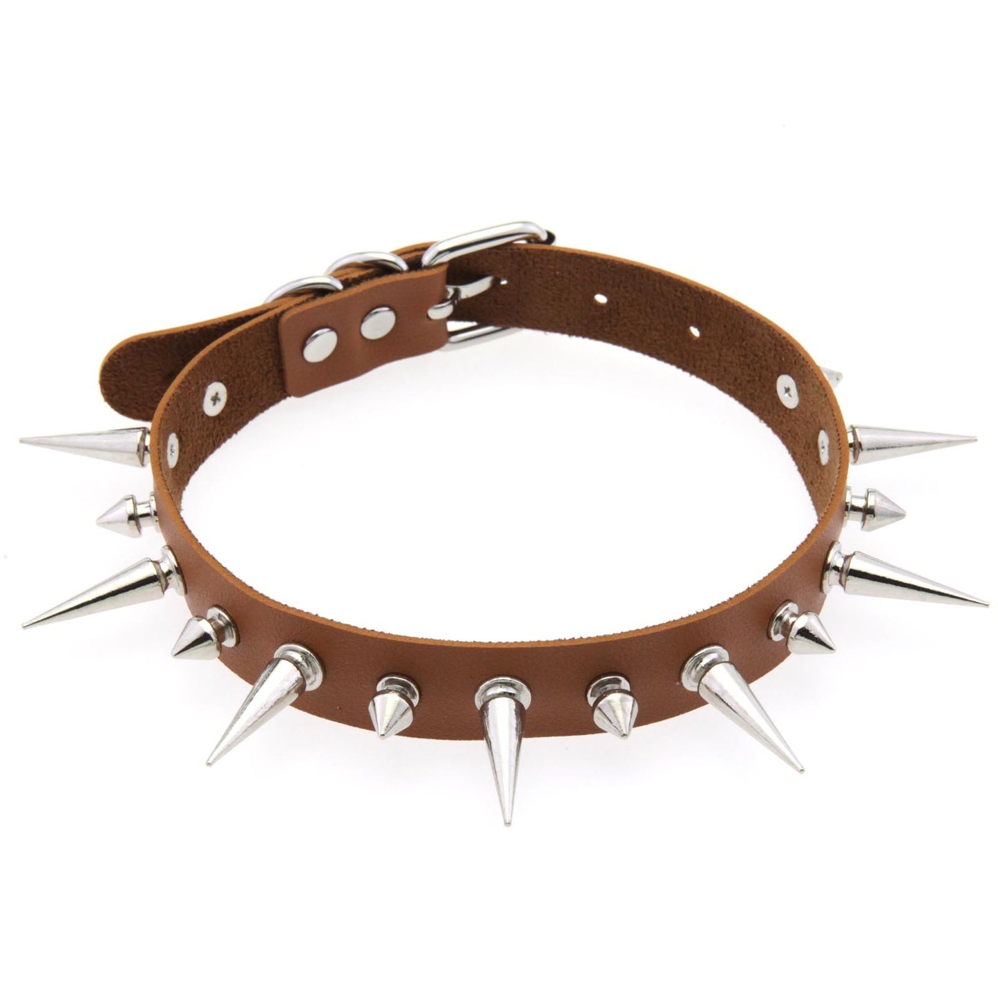 Style Punk Leather Nail Neckband Clavicle Necklaces