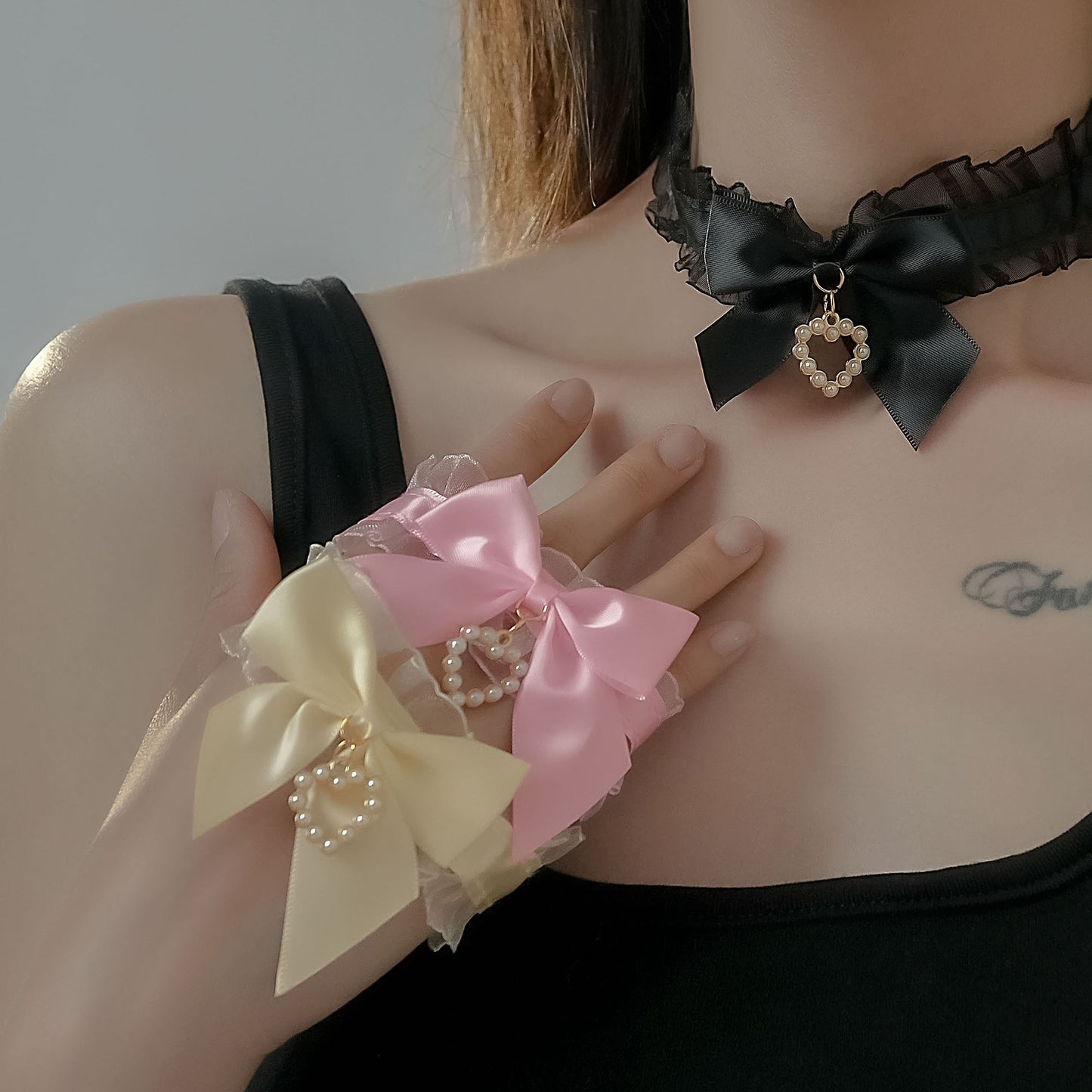 Women's Pure Desire Style Sweet Pearl Love Collar