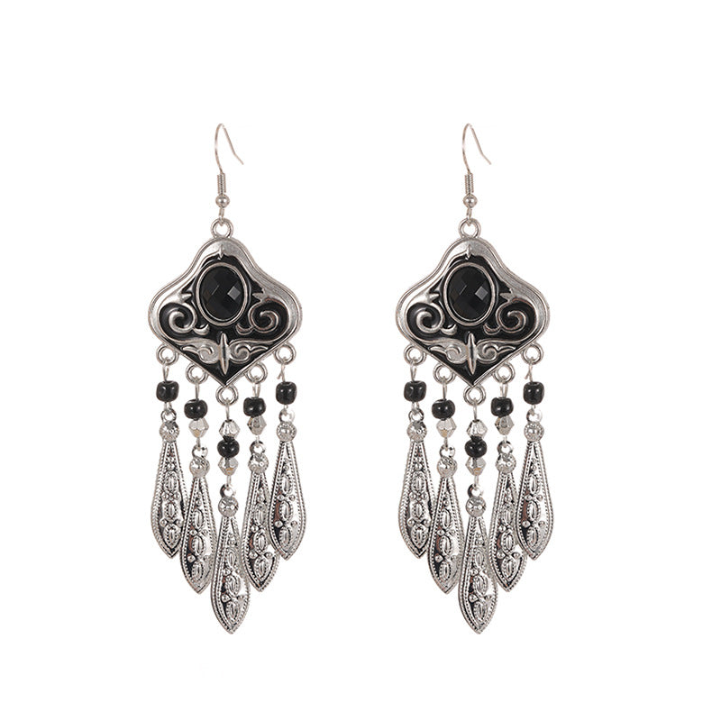 Style Design Long Leaf-shaped Female Yunnan Earrings