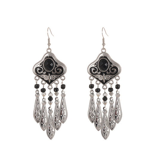 Style Design Long Leaf-shaped Female Yunnan Earrings