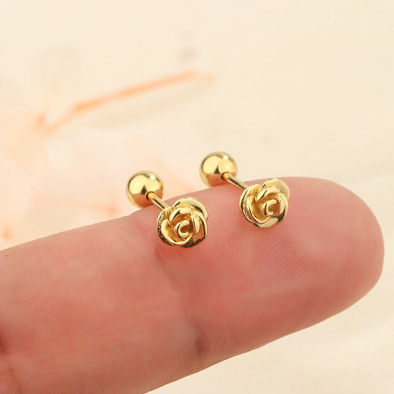 Ear Bone Female Niche Design Screw Tightening Buckle Light Earrings