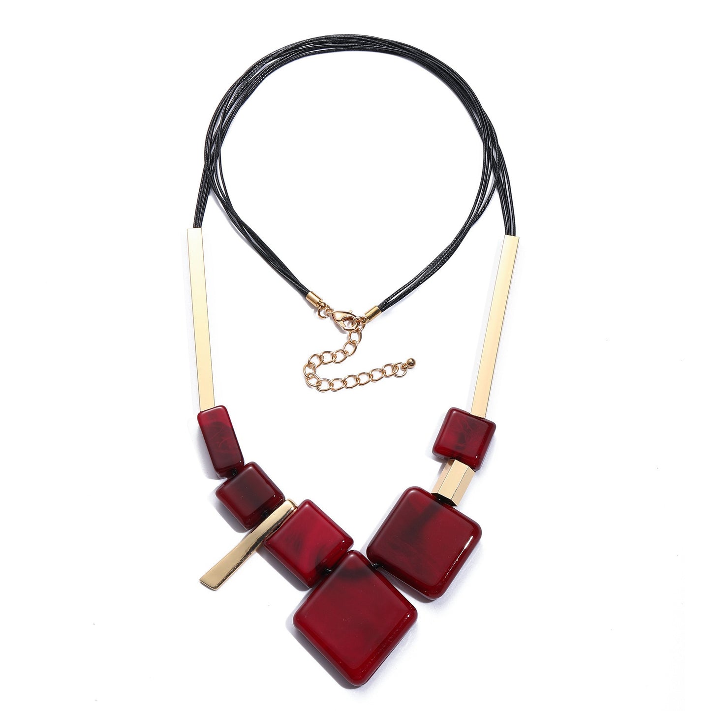 Fashion Wax Rope Acrylic Personalized Ethnic Style Long Sweater Chain Necklace
