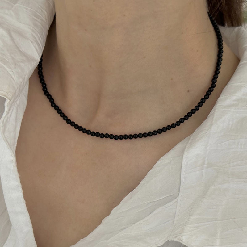 Black Bead Korean Style Autumn Special Interest Light Luxury Necklace