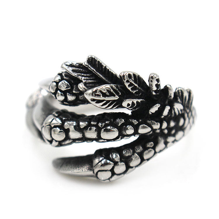 Men's Domineering Opening Ancient Sier Eagle Dragon Ring