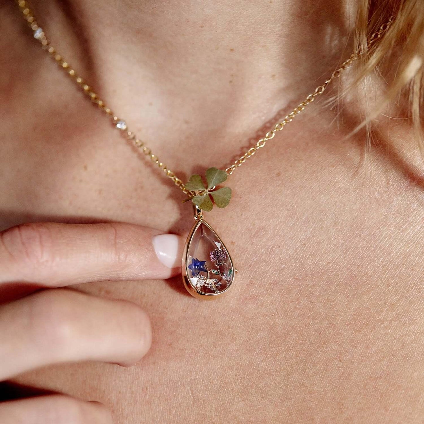 Heart Can Open Water Drop Niche Cute Necklaces