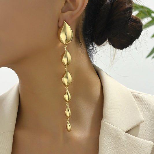 Women's Personalized Niche Tassel Design Water Drop Earrings