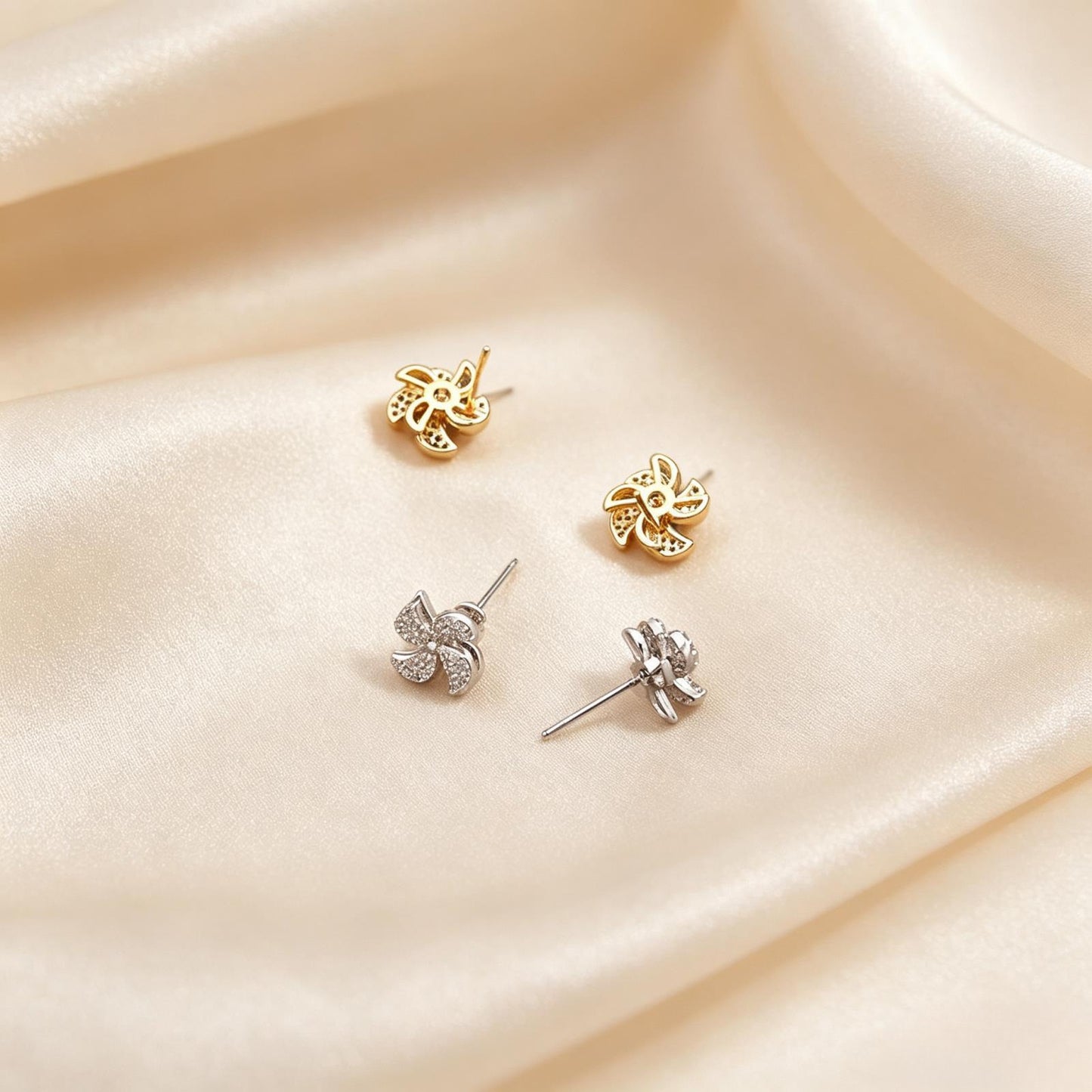 Women's Sterling Sier Rotatable Little Windmill For Trendy Exquisite Niche Rings