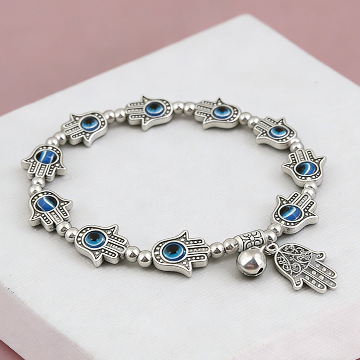 Fatima Hand Turkish Evil Blue Eyes Bracelet