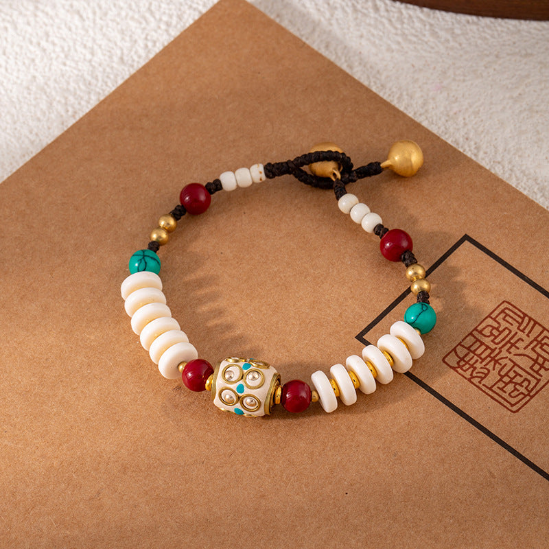 Colorful Turquoise Retro Artistic Personality Nepal Creative Crafts Braid Bracelet