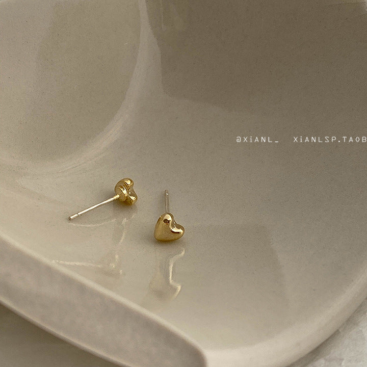 Women's Small Ear Lobe Suitable Mini Bone Sier Plated Stud Earrings