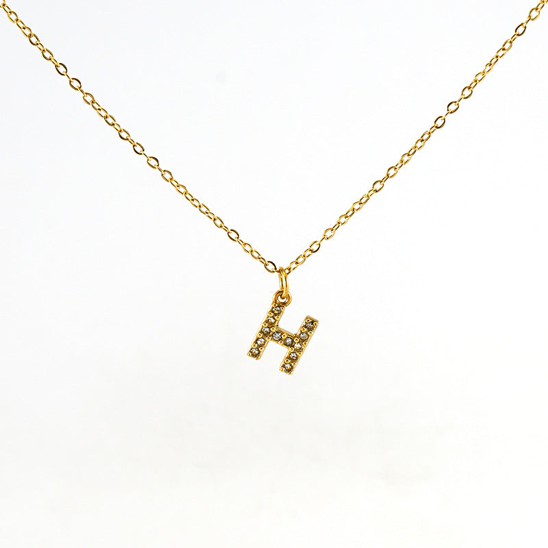 Women's Diamond Small Letter Simple Clavicle Chain Necklaces