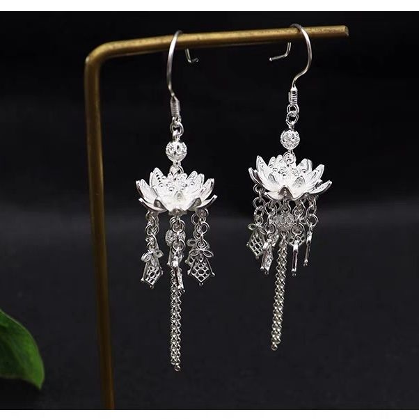 Lotus Long Tassel Ancient Style Temperament Rings