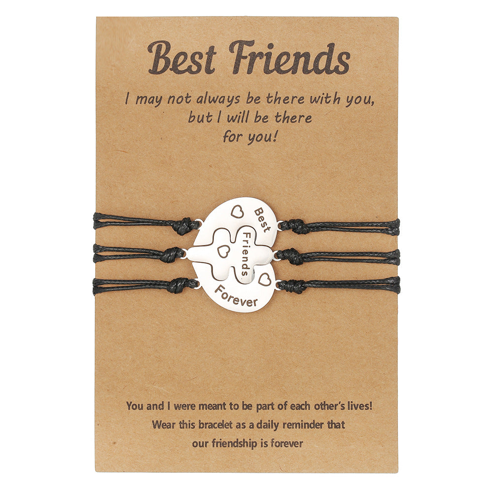 Steel Love Friends Woven Fashion Lettering Adjustable Carrying Bracelet