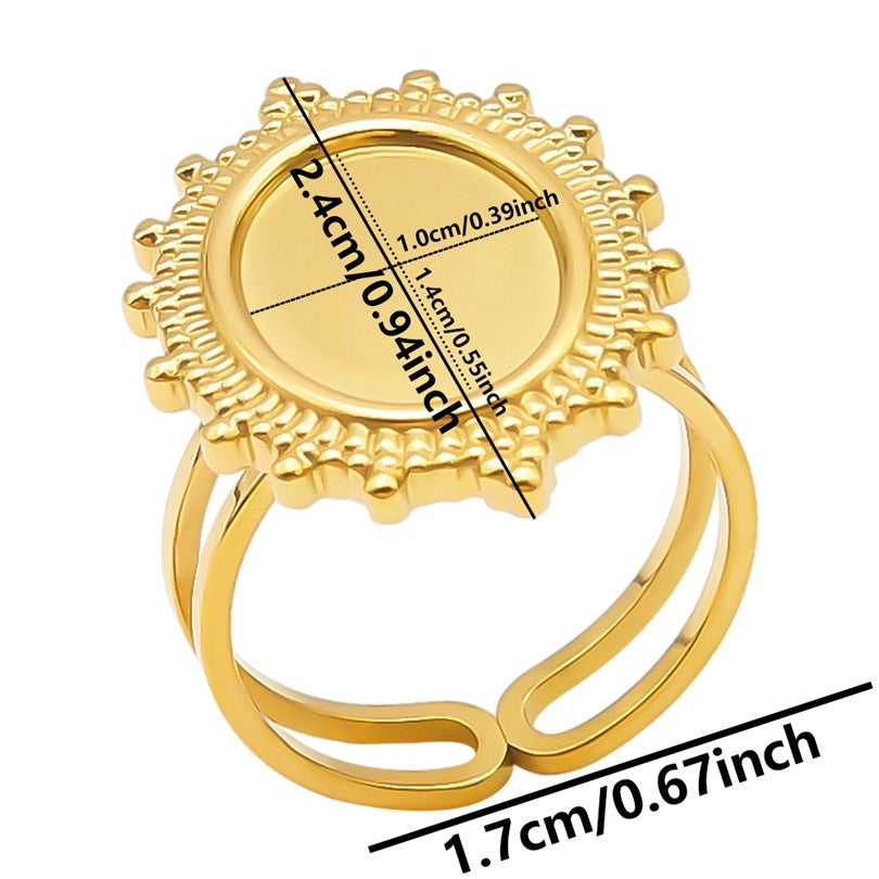 Women's & Men's Stainless Steel Titanium Geometric Oval Base Support Cold Rings