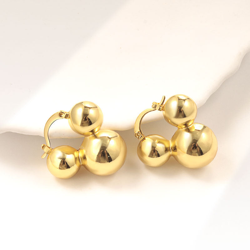 Geometric Metal Niche Design Frosty Style High Stud Earrings
