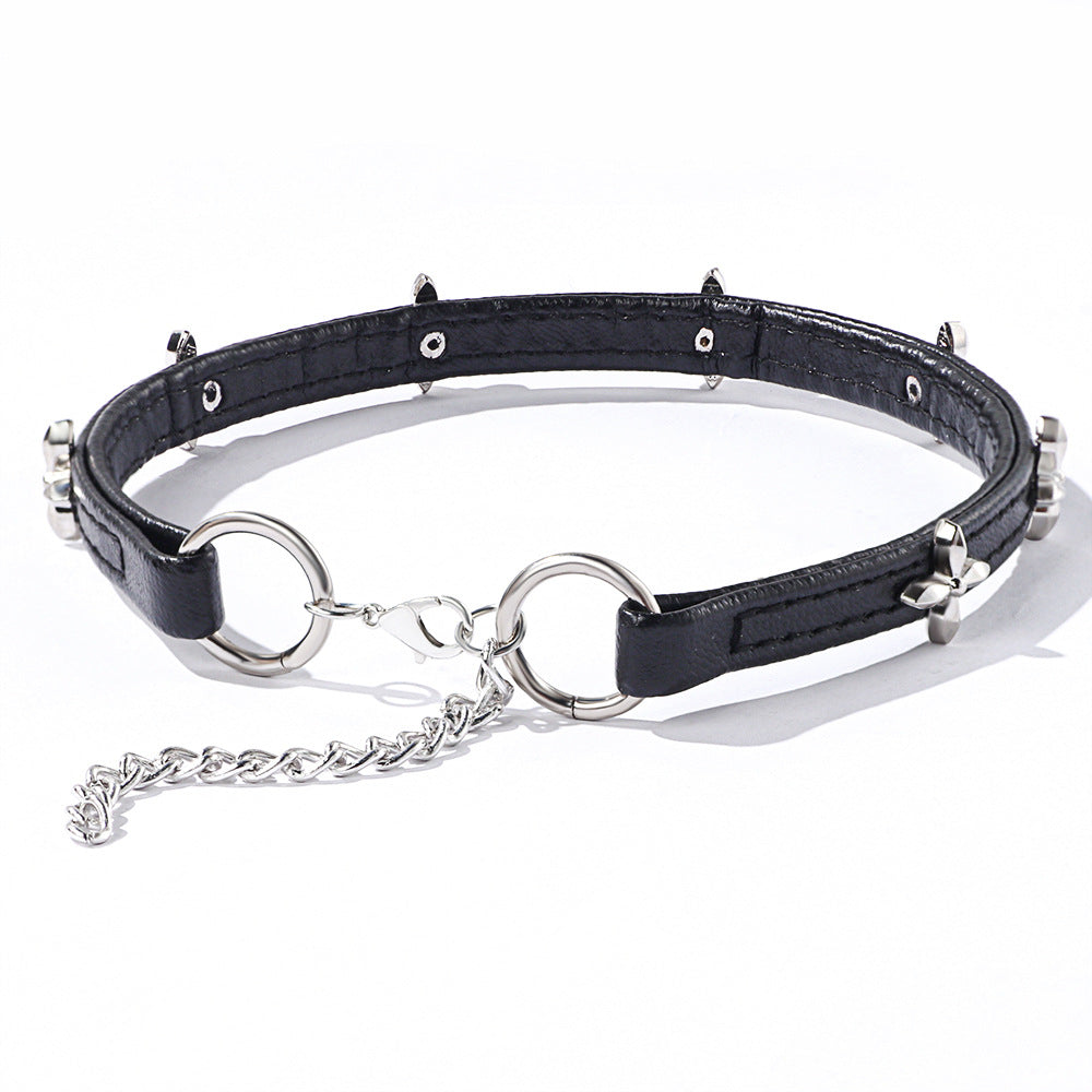 Cross Leather Female Stylish Clavicle Design Sense Temperament Collar