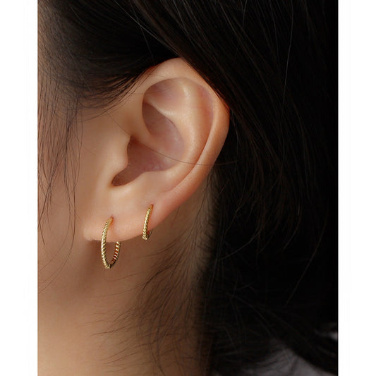 Style Sterling Sier Round Twist Ear Clip Earrings