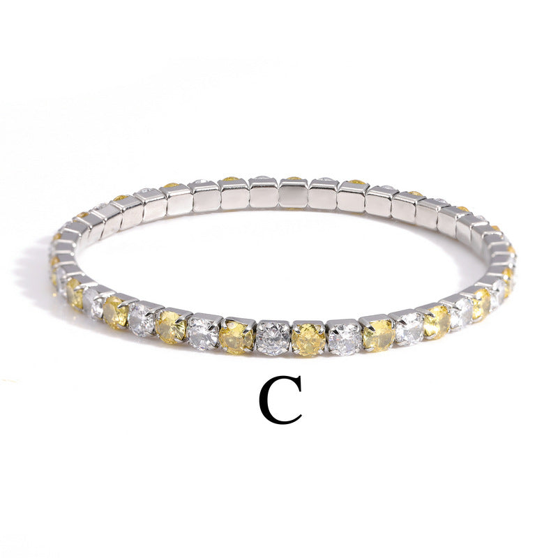 Women's Round Zirconium Full Diamond Inlaid Exquisite Fashion Bracelets