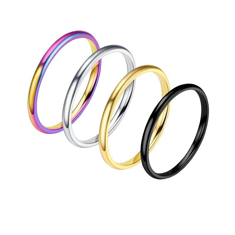 Titanium Steel Female French Electroplating Niche Bag Ring