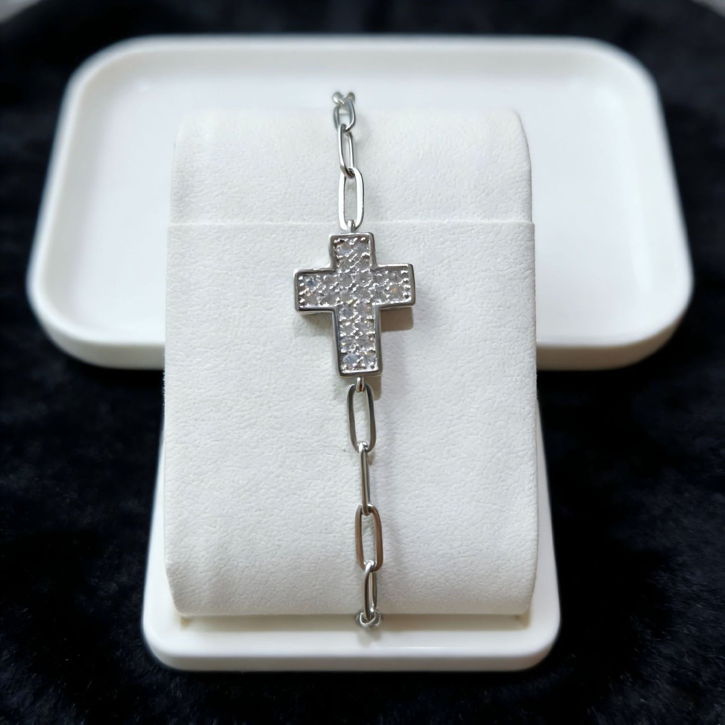 Women's Copper Zircon Handmade High Luxury Cross No Stainless Steel Design Bracelets