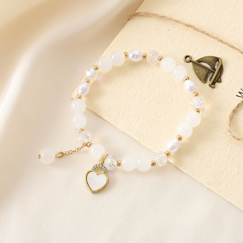 Graceful Crystal Super Moonstone Couple Girlfriends Bracelet
