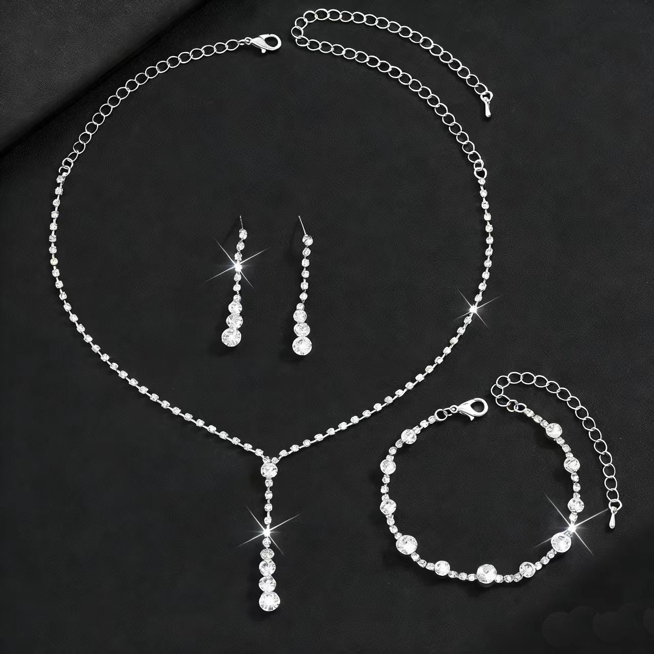 Fashion Crystal Rhinestone Ear Wedding Decoration Jewelry Set