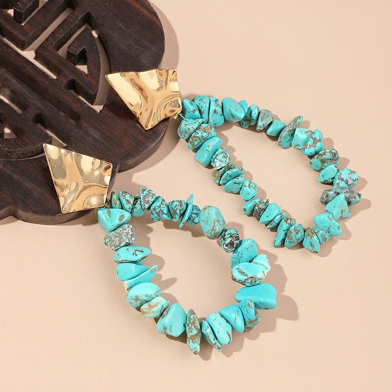 Ethnic Style Bohemian Vintage Turquoise Personalized Earrings