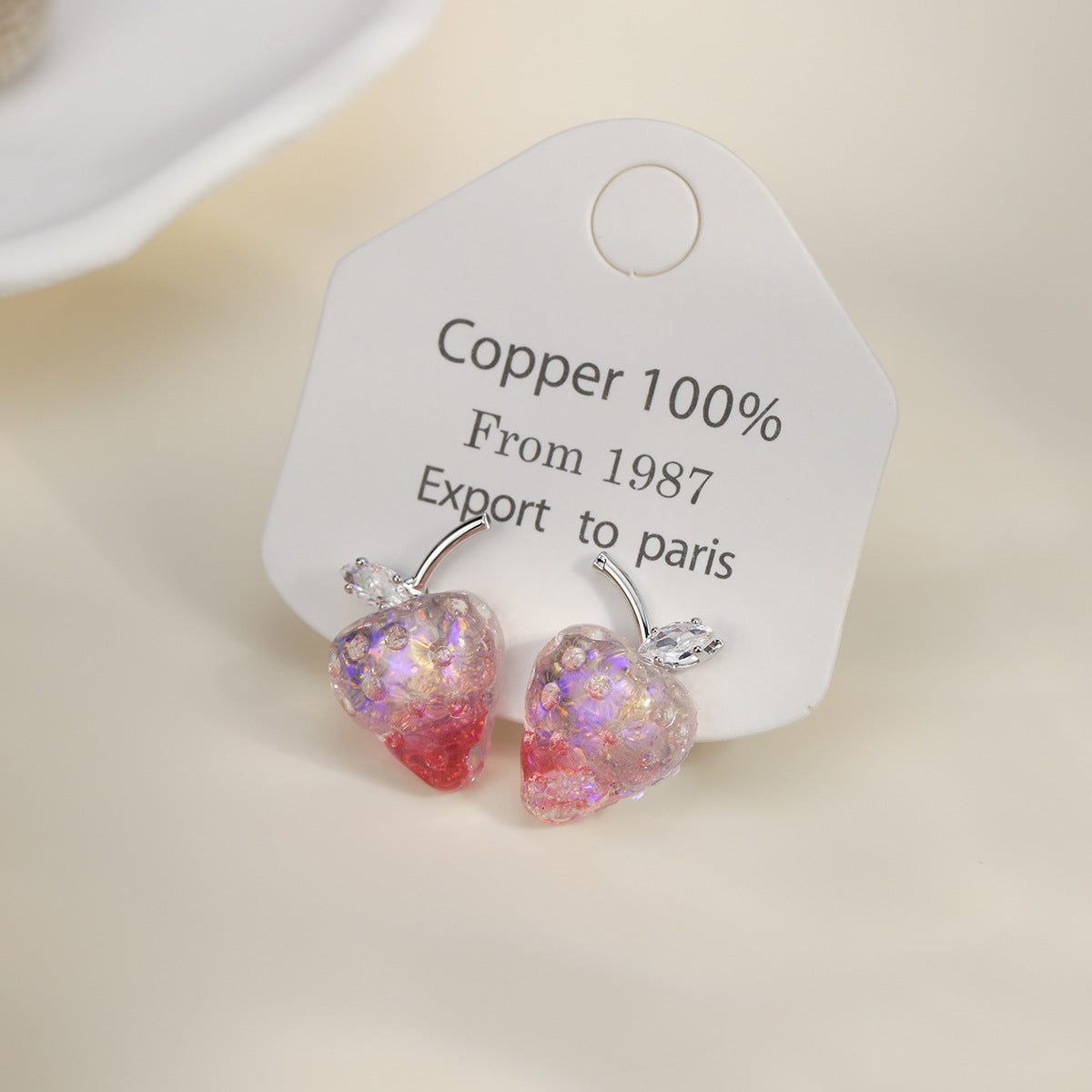 Strawberry Jelly Sweet Cute Girly Temperamental Hipster Stud Earrings