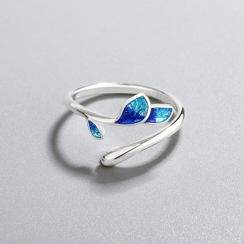 Open Ethnic Style Artistic Temperament Female Fresh Enamel Burning Rings