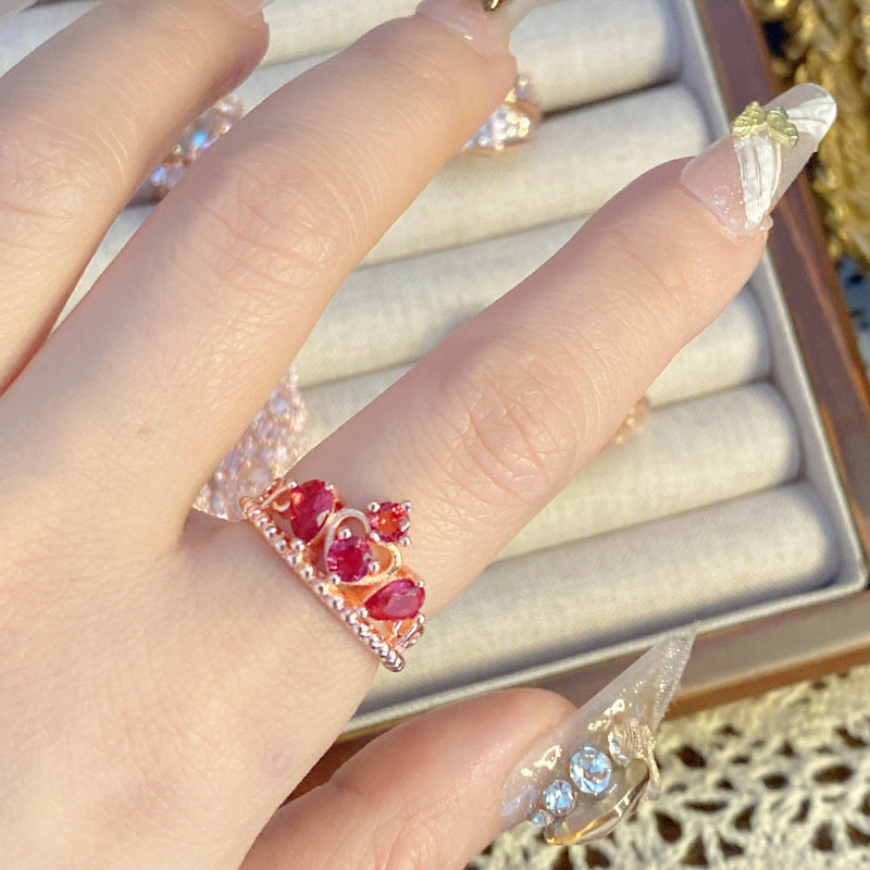 Palace Rose Golden Lace Hollow Open End Expensive Rings
