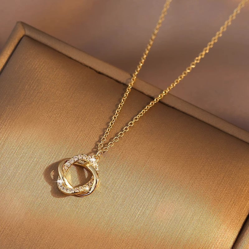 Micro Inlaid With Diamond Rose Simple Light Luxury Elegant High Necklace