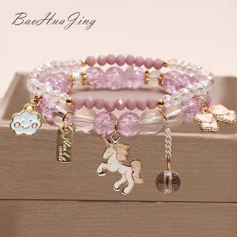 Women's Pearl Korean Super Cute Cartoon Beaded Bracelets