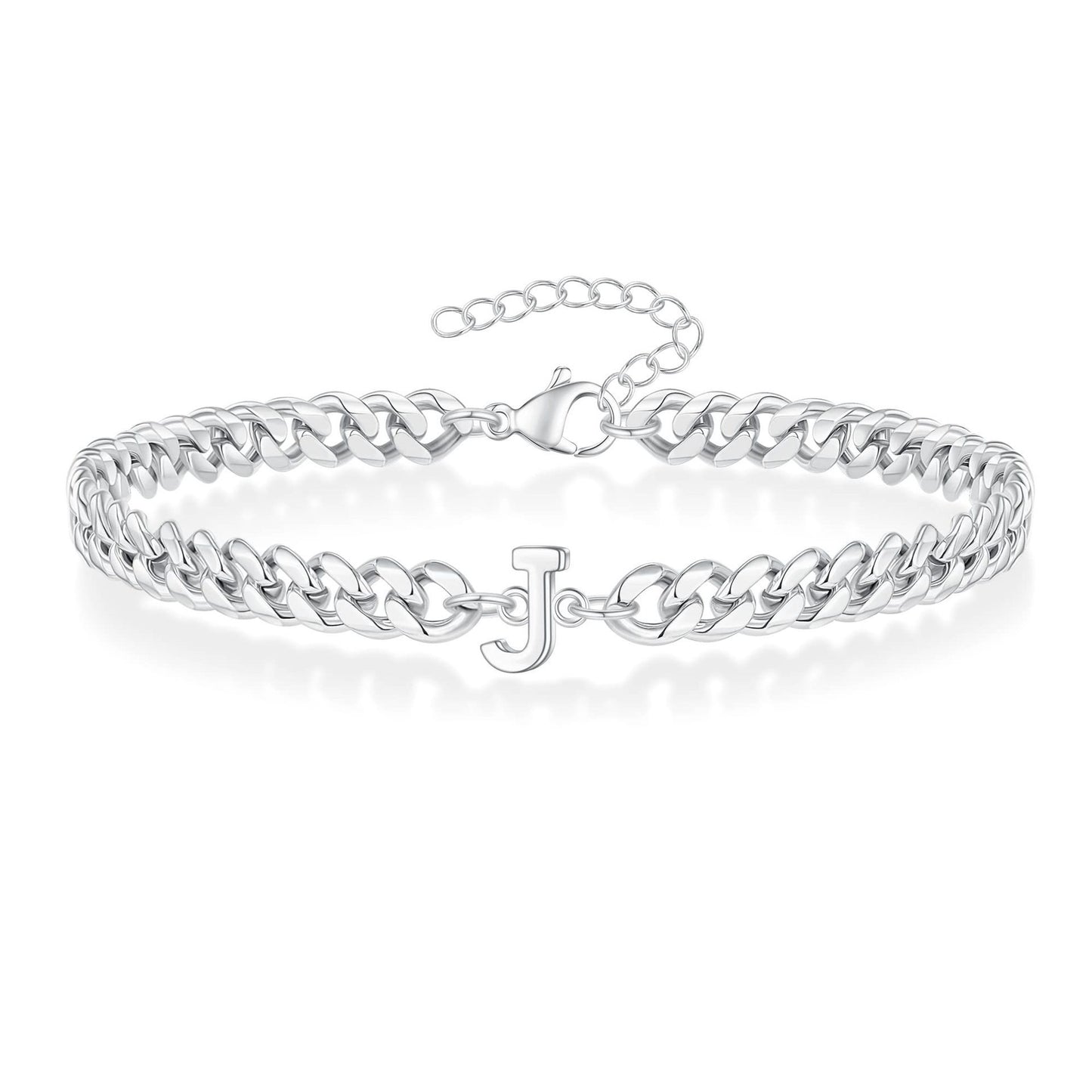 Men's English Initial Letter Stainless Steel Couple Bracelets