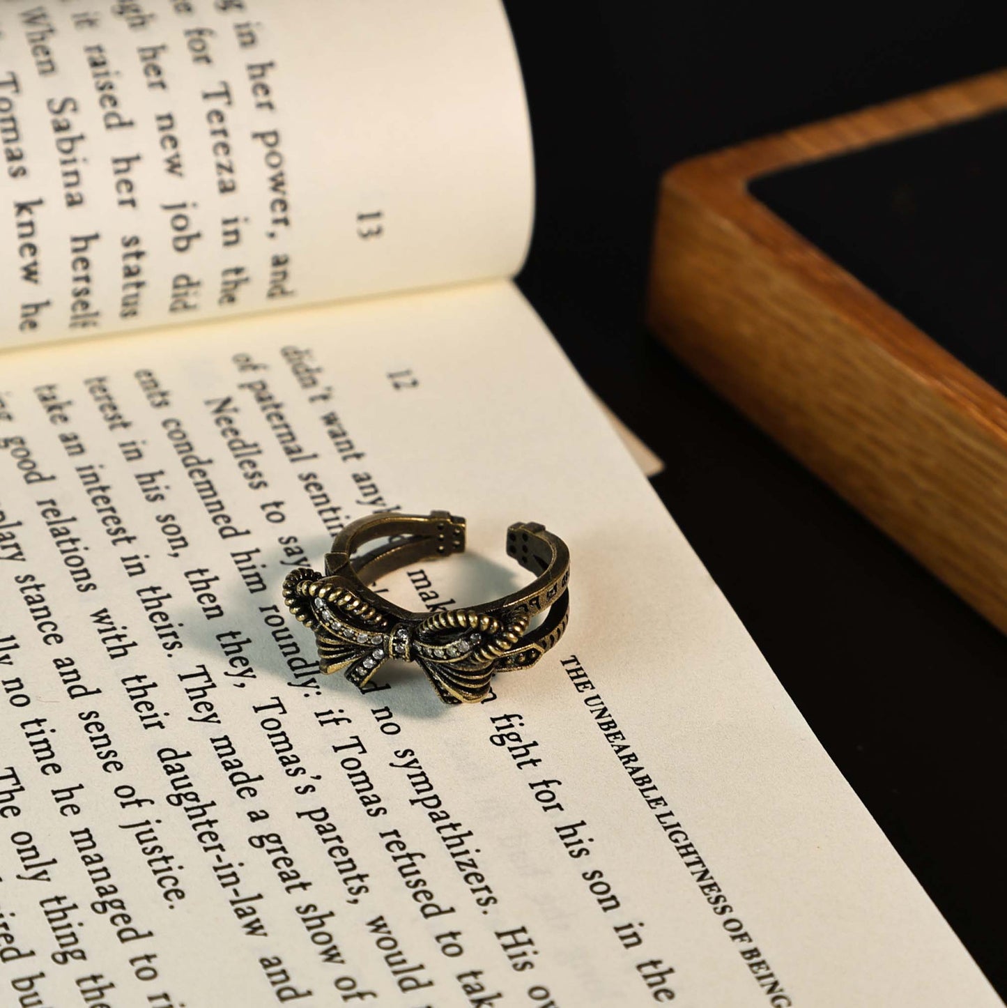 Distressed Style Twin Artistic Retro Matte Ring