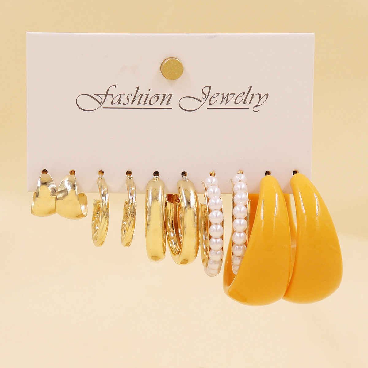 Women's Fresh Summer Versatile Acrylic Round Pairs Plastic Earrings