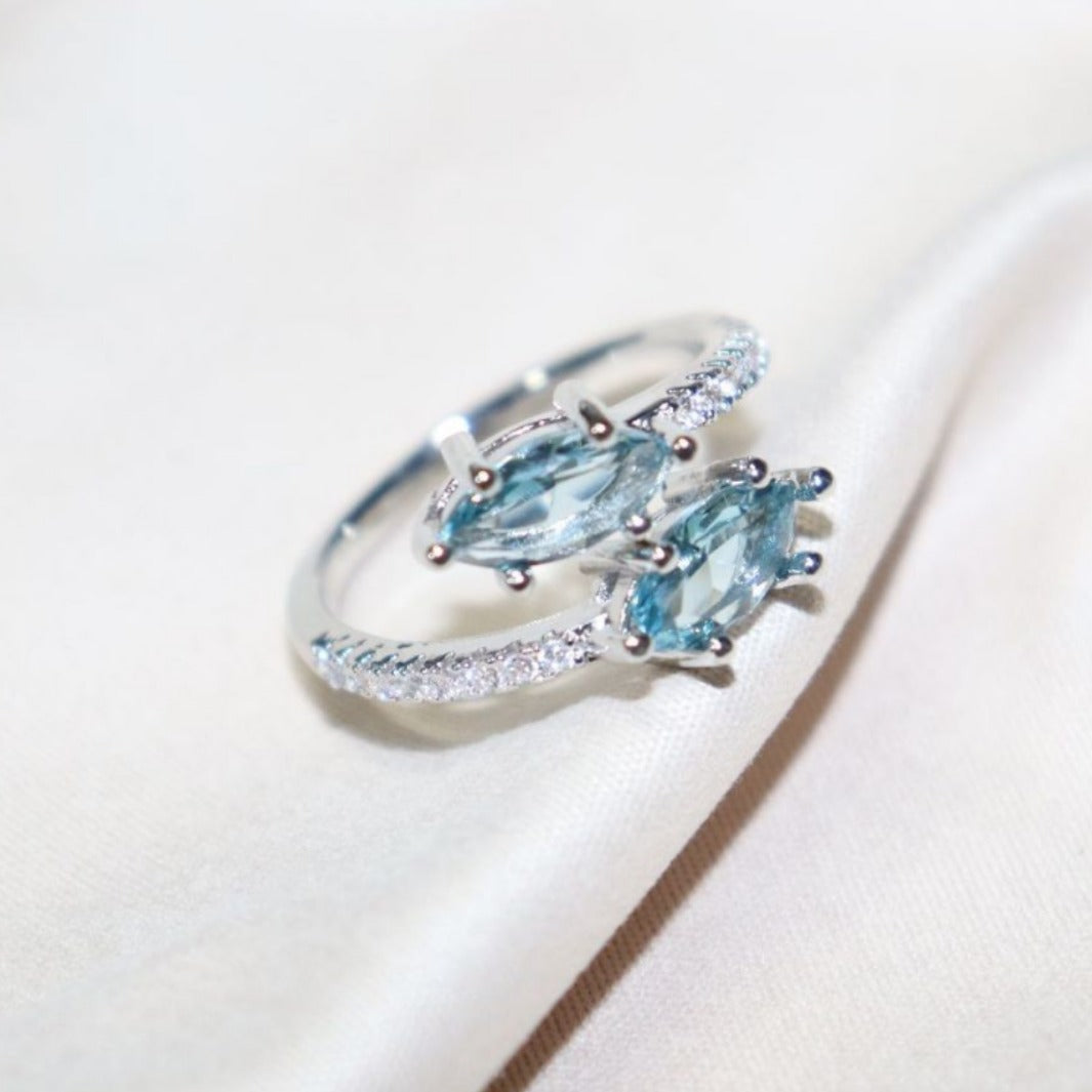 Women's Aquamarine Blue Zirconium Titanium Steel No Pendants
