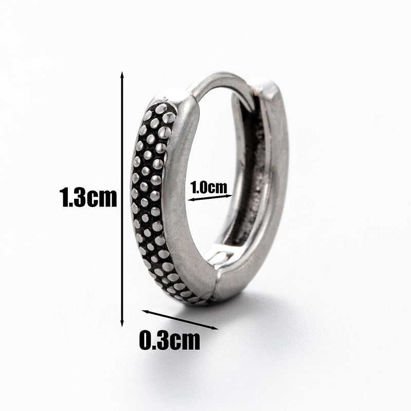 Men's Stainless Steel Casting Rose Skull Snake-shaped Earrings