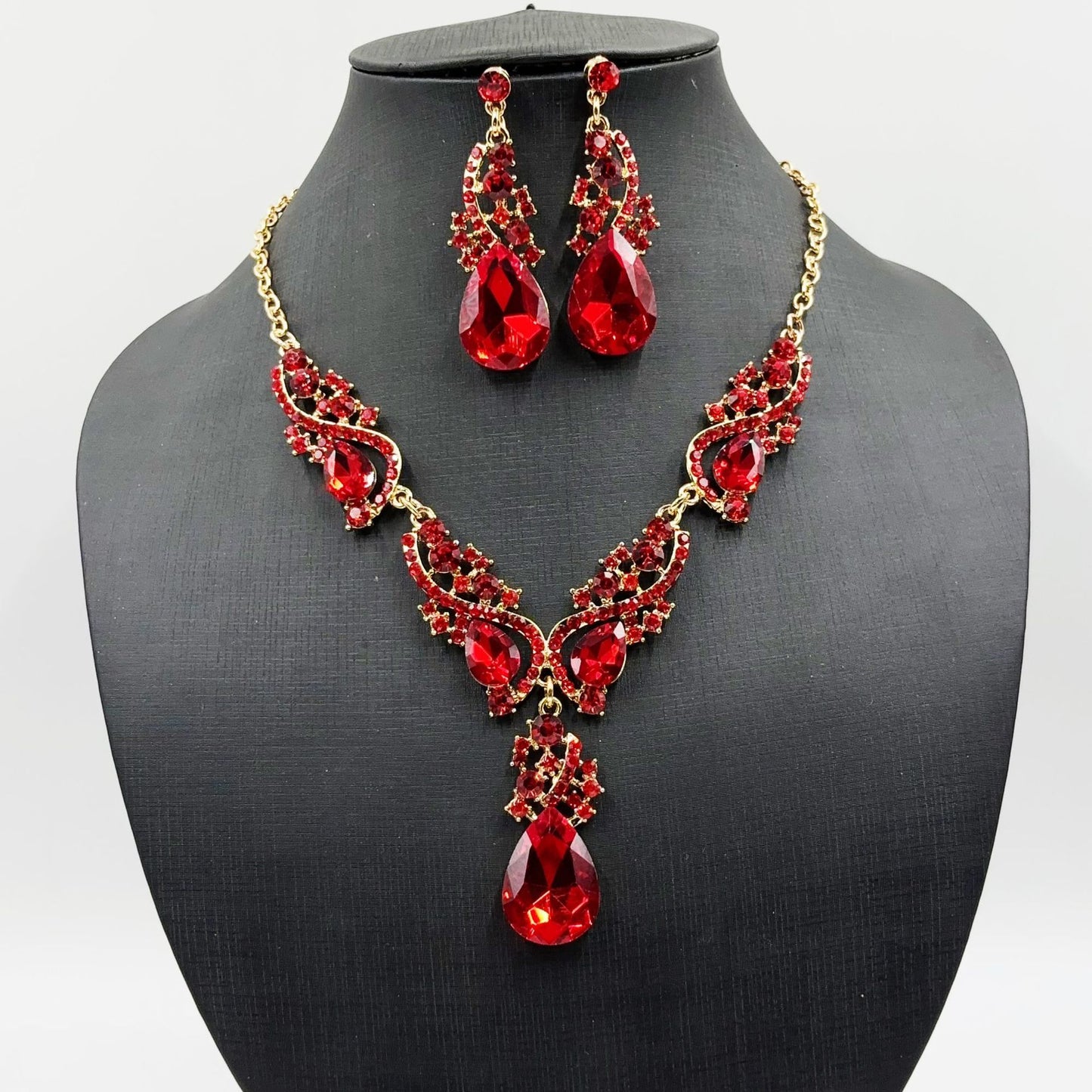 Bridal Water Drop High-key Dignified Two-piece Retro Earrings