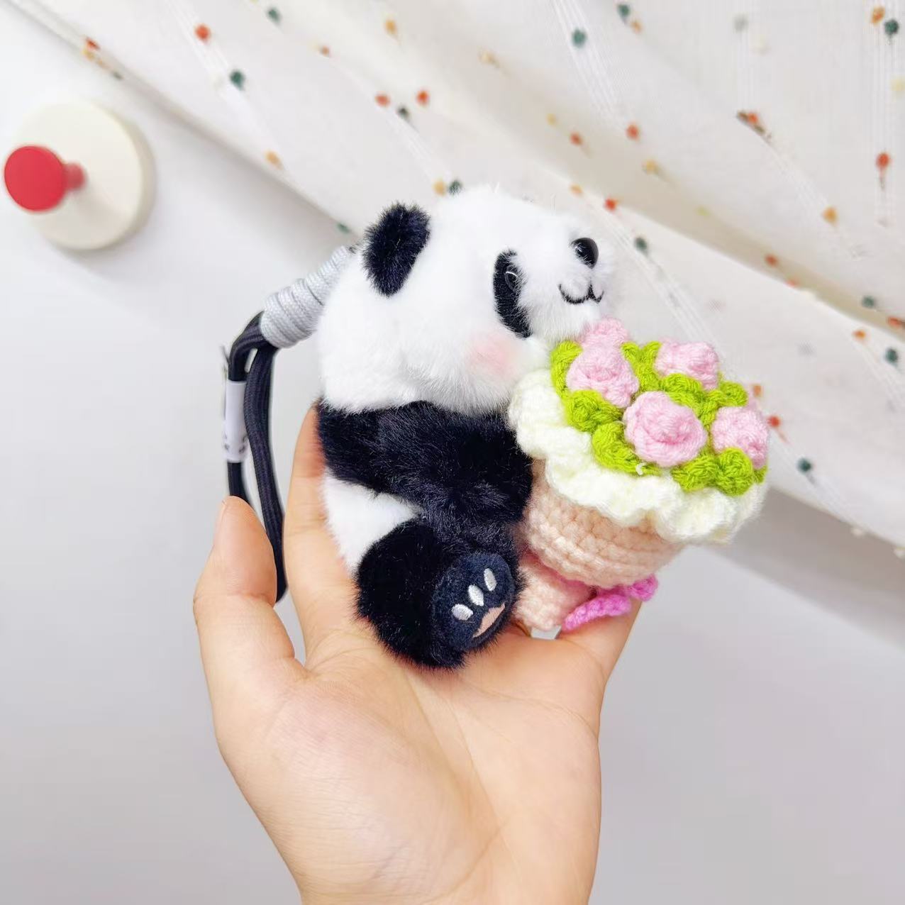 Panda Hug Flower Base Gift Cute Pendants