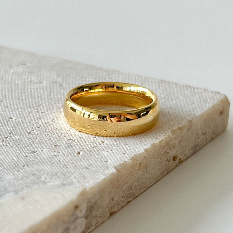 Simple Korean Glossy Couple Support Personality Ring