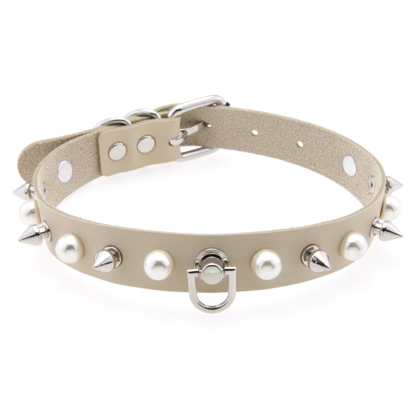 Nail Creative Imitation Pearl Rivet Buckle Clavicle Chain Sexy Collar